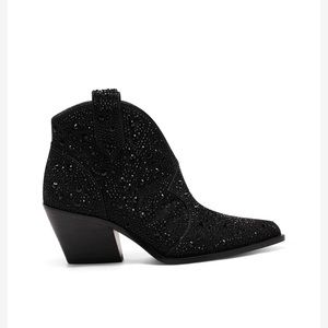 Black crystal rhinestone Jessica Simpson Zadie cowgirl ankle boot. New w/tags.